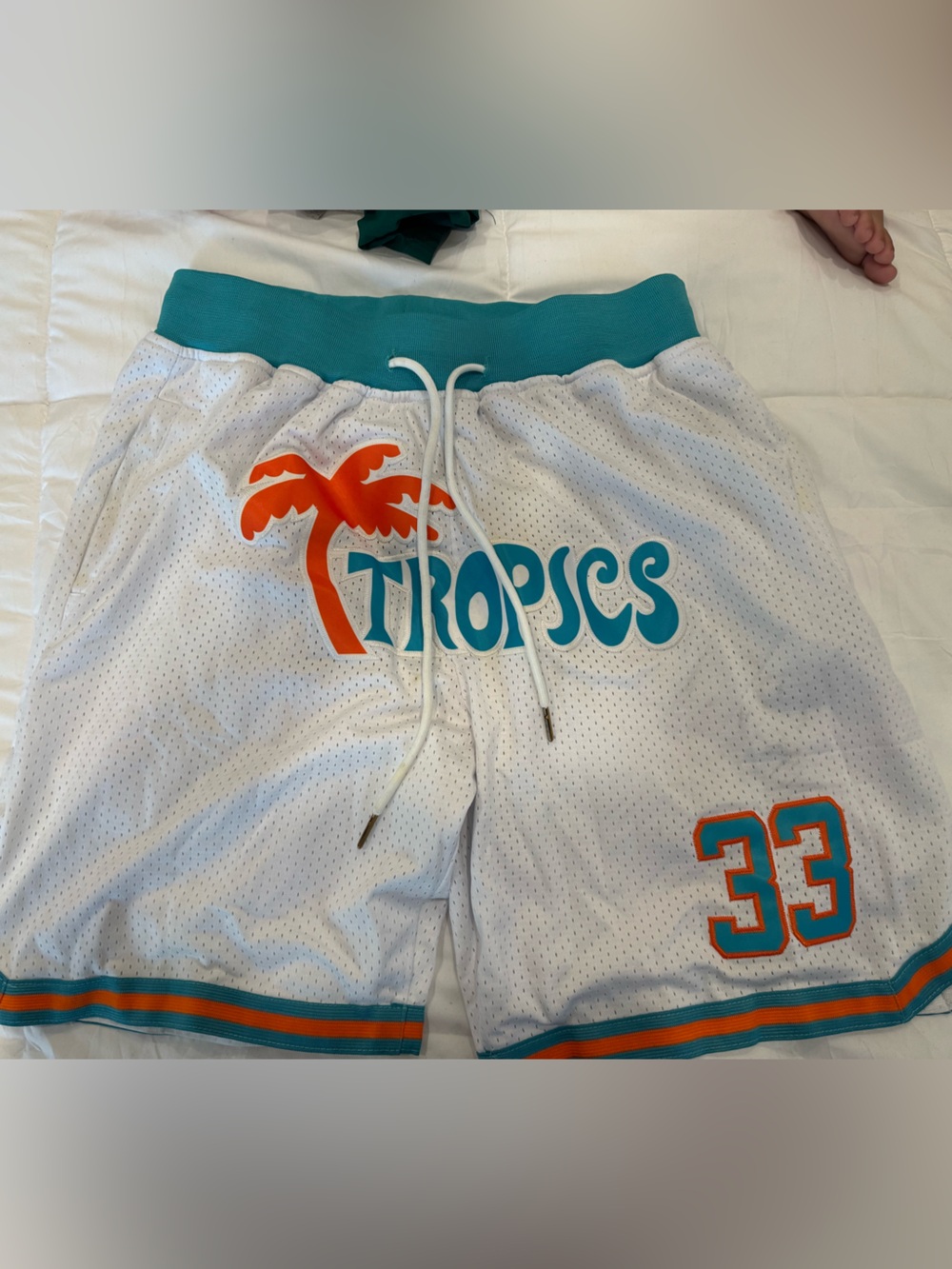 White Mesh Medium Florida Tropics Basketball Shorts